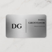 Modern Monogram Professionell Faux Silber QR Code Visitenkarte (Vorderseite)