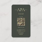 Modern Monogram Prosthetist Orthotist Dark Green Visitenkarte (Rückseite)