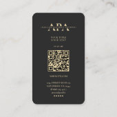 Modern Monogram Prothesenprosthetin Black Gold Visitenkarte (Rückseite)