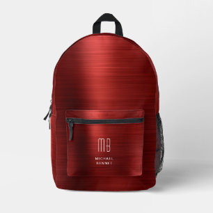 Modern Monogram Red Bedruckter Rucksack