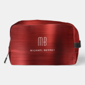 Modern Monogram Red Waschbeutel (Rückseite)