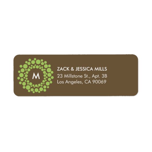 Modern Monogram Retourenadresse Label (Vorne)