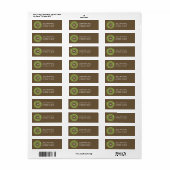 Modern Monogram Retourenadresse Label (Vorne)