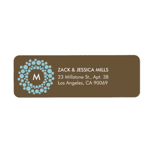 Modern Monogram Retourenadresse Label (Vorne)