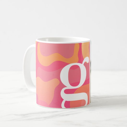 Modern monogram - Retro Organic Curves - Photo Kaffeetasse (Vorderseite Links)