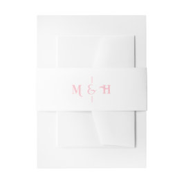 Modern Monogram Retro Pink Wedding Einladungsbanderole