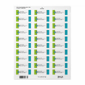 Modern Monogram Return Address Label - blau/braun (Vorne)