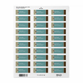 Modern Monogram Return Address Label - blau/braun (Vorne)
