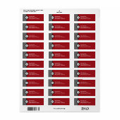 Modern Monogram Return Address Label - Schwarz/Rot (Vorne)