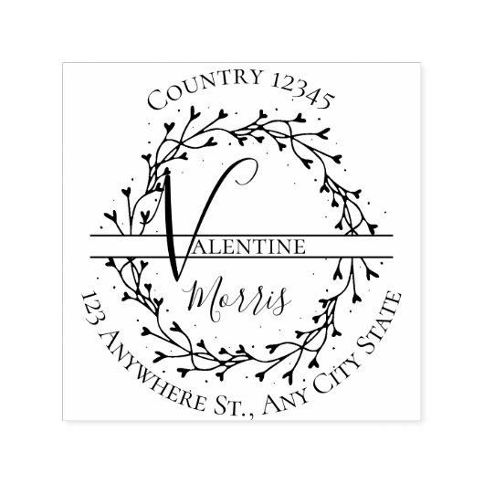 Modern Monogram Return Address Self-inking Stamp Permastempel (Design)