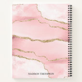 Modern Monogram Rose Gold Script Notizblock (Rückseite)