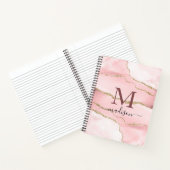 Modern Monogram Rose Gold Script Notizblock (Innenseite)