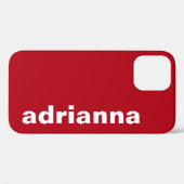 Modern Monogram Rot Case-Mate iPhone Hülle (Rückseite (Horizontal))