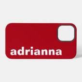Modern Monogram Rot iPhone Hülle (Rückseite (Horizontal))
