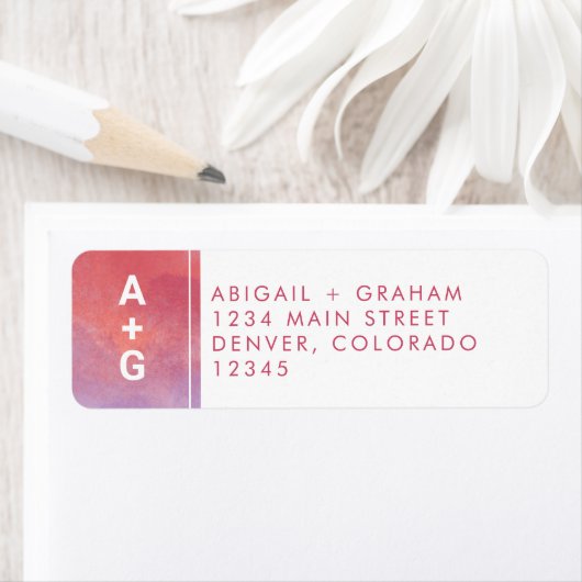 Modern Monogram-Rücksendeadresse (Insitu)