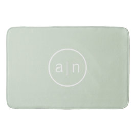 Modern Monogram Sage Green Badematte