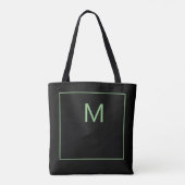 modern monogram sage green black tasche (Rückseite)