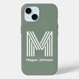 Modern Monogram Sage Green Case-Mate iPhone Hülle
