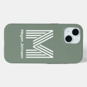 Modern Monogram Sage Green Case-Mate iPhone Hülle (Rückseite (Horizontal))