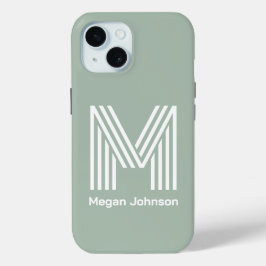 Modern Monogram Sage Green Case-Mate iPhone Hülle