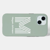 Modern Monogram Sage Green Case-Mate iPhone Hülle (Rückseite (Horizontal))