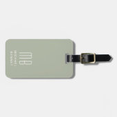 Modern Monogram Sage Green Gepäckanhänger (Vorderseite horizontal)