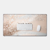 Modern, Monogram, Salon, Glitter (Imitate) Schreibtischunterlage (Tastatur & Maus)