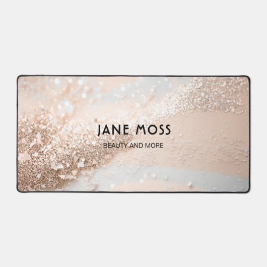 Modern, Monogram, Salon, Glitter (Imitate) Schreibtischunterlage (Vorderseite)