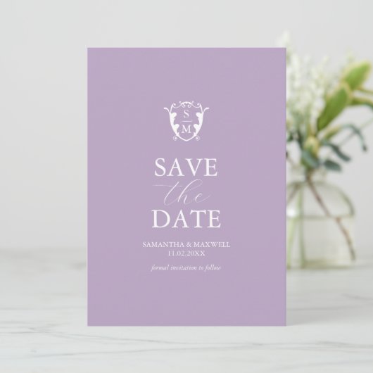 Modern Monogram Save The Date (Stehend Vorderseite)