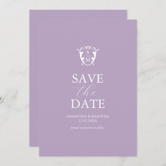 Modern Monogram Save The Date (Vorne/Hinten)