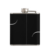 Modern Monogram Script Calligraphy Schwarz-weiß Flachmann (Rückseite)