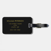 Modern Monogram Script Name Gepäckanhänger (Rückseite horizontal)