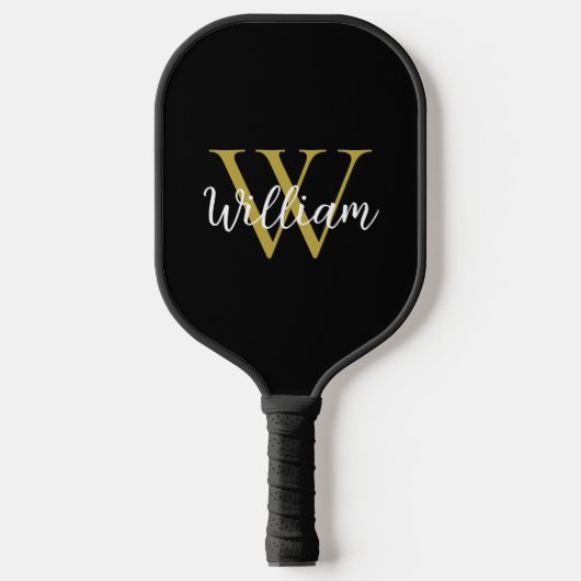 Modern Monogram Script Name Pickleball Schläger (Vorderseite)