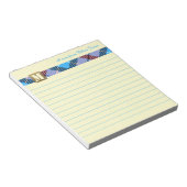 Modern Monogram Script Name Tartan Canary Lined Notizblock (angewinkelt)