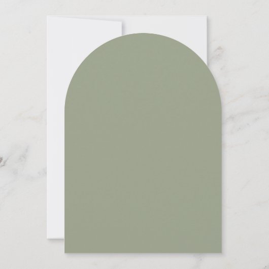 Modern Monogram Script Sage Green Arch Wedding Einladung (Rückseite)