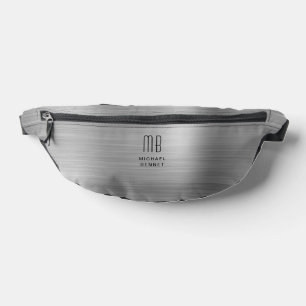 Modern Monogram Silber Grau Bauchtasche