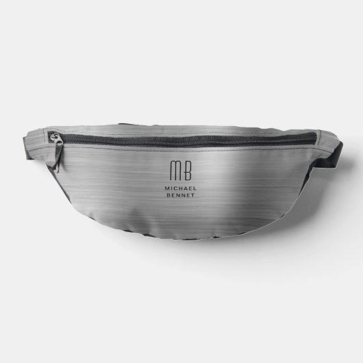 Modern Monogram Silber Grau Bauchtasche (Ablage )