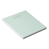 Modern Monogram Simple Stylish Mint Green & Gold Notizblock (angewinkelt)