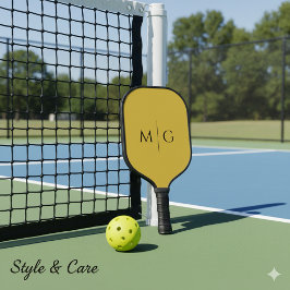 Modern Monogram Stylish Custom Metallic Gold Pickleball Schläger