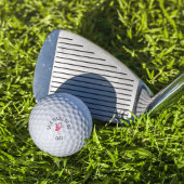 Modern Monogram Talk Birdie to Me Golfing Flamingo Golfball