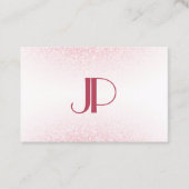 Modern Monogram Template Rose Gold Glitzer Visitenkarte (Vorderseite)