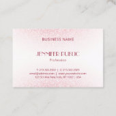 Modern Monogram Template Rose Gold Glitzer Visitenkarte (Rückseite)