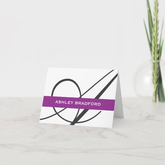 Modern Monogram Thank You Card Dankeskarte (Vorderseite)