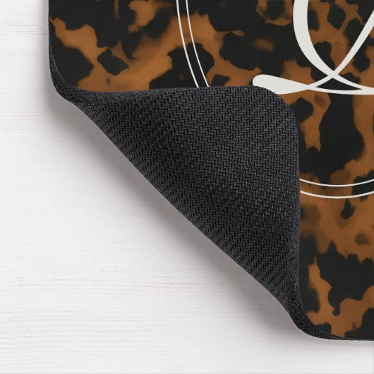 Modern Monogram Tortoise Shell Print Mousepad (Ecke)
