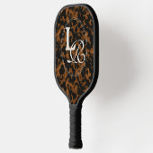 Modern Monogram Tortoise Shell Print Pickleball Schläger (Links)