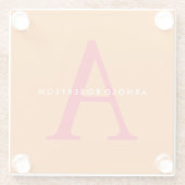 Modern Monogram Trendy Orange Red Glasuntersetzer (Rückseite)