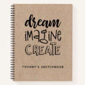 Modern Monogram Typografy Artist Sketchbook Name Notizblock (Vorderseite)