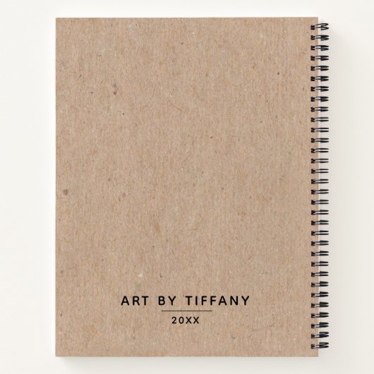 Modern Monogram Typografy Artist Sketchbook Name Notizblock (Rückseite)