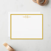 Modern Monogram Typografy Gold Border Note Card Mitteilungskarte (Vorderseite/Rückseite Beispiel)