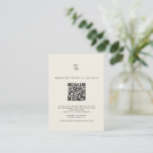 Modern Monogram Wedding Website Details QR Code Begleitkarte (Stehend Vorderseite)